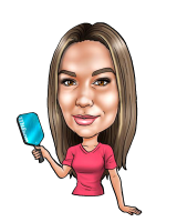 cartoon woman holding mirror