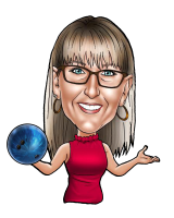 cartoon woman holding ball