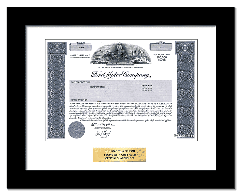 Personalized Replica Stock Certificate