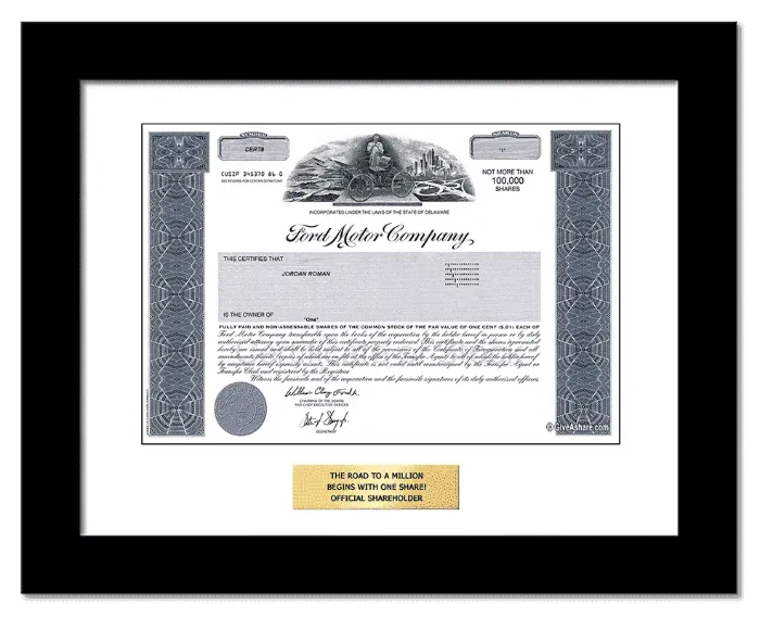 Personalized Replica Stock Certificate